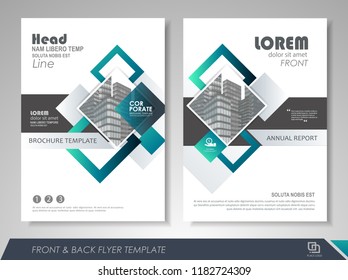 Front and back page annual report brochure flyer design vector template. Leaflet cover presentation abstract background for business, magazines, posters, booklets, banners. Layout in A4 size.