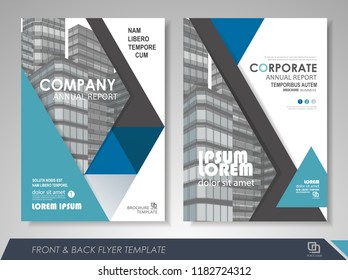 Front and back page annual report brochure flyer design vector template. Leaflet cover presentation abstract background for business, magazines, posters, booklets, banners. Layout in A4 size.