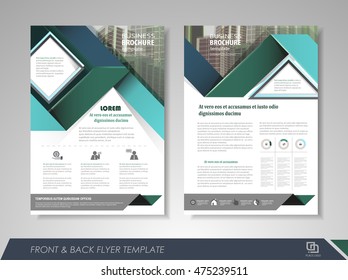 Front and back page annual report brochure flyer design vector template. Leaflet cover presentation abstract background for business, magazines, posters, booklets, banners. Layout in A4 size.