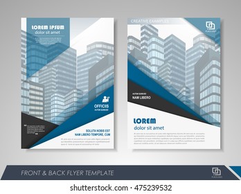 Front and back page annual report brochure flyer design vector template. Leaflet cover presentation abstract background for business, magazines, posters, booklets, banners. Layout in A4 size.