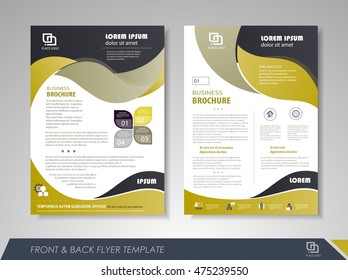 Front and back page annual report brochure flyer design vector template. Leaflet cover presentation abstract background for business, magazines, posters, booklets, banners. Layout in A4 size.