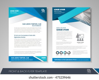 Front and back page annual report brochure flyer design vector template. Leaflet cover presentation abstract background for business, magazines, posters, booklets, banners. Layout in A4 size.