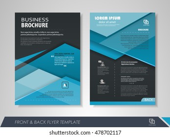 Front and back page annual report brochure flyer design vector template. Leaflet cover presentation abstract background for business, magazines, posters, booklets, banners. Layout in A4 size.