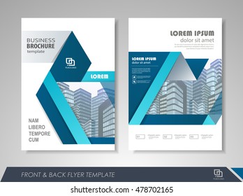 Front and back page annual report brochure flyer design vector template. Leaflet cover presentation abstract background for business, magazines, posters, booklets, banners. Layout in A4 size.