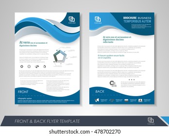 Front and back page annual report brochure flyer design vector template. Leaflet cover presentation abstract background for business, magazines, posters, booklets, banners. Layout in A4 size.