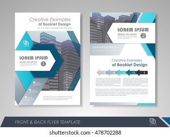 Vorder- und Rückseite des Geschäftsberichts Broschüre Flyer Design Vektorvorlage. Abstrakter Hintergrund für Geschäftsleute, Zeitschriften, Poster, Broschüren, Banner. Layout in A4-Größe.
