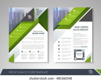 Front and back page annual report brochure flyer design vector template. Leaflet cover presentation abstract background for business, magazines, posters, booklets, banners. Layout in A4 size.