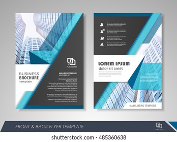 Front and back page annual report brochure flyer design vector template. Leaflet cover presentation abstract background for business, magazines, posters, booklets, banners. Layout in A4 size.