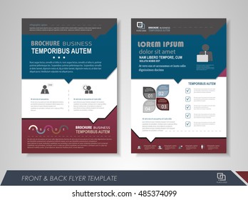 Front and back page annual report brochure flyer design vector template. Leaflet cover presentation abstract background for business, magazines, posters, booklets, banners. Layout in A4 size.