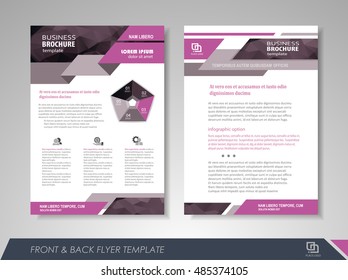 Front and back page annual report brochure flyer design vector template. Leaflet cover presentation abstract background for business, magazines, posters, booklets, banners. Layout in A4 size.