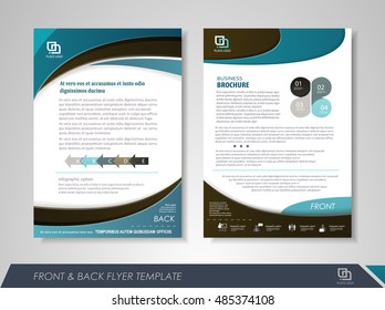 Front and back page annual report brochure flyer design vector template. Leaflet cover presentation abstract background for business, magazines, posters, booklets, banners. Layout in A4 size.