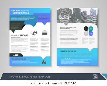 Front and back page annual report brochure flyer design vector template. Leaflet cover presentation abstract background for business, magazines, posters, booklets, banners. Layout in A4 size.