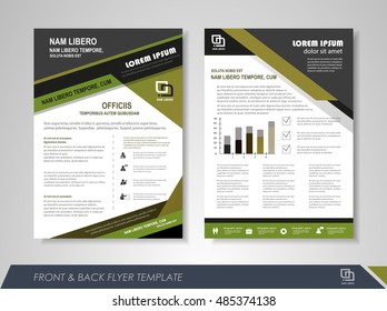 Front and back page annual report brochure flyer design vector template. Leaflet cover presentation abstract background for business, magazines, posters, booklets, banners. Layout in A4 size.