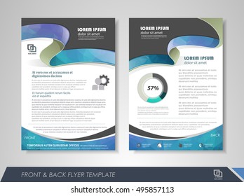 Front and back page annual report brochure flyer design vector template. Leaflet cover presentation abstract background for business, magazines, posters, booklets, banners. Layout in A4 size.
