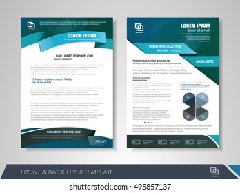 Front and back page annual report brochure flyer design vector template. Leaflet cover presentation abstract background for business, magazines, posters, booklets, banners. Layout in A4 size.