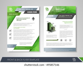 Front and back page annual report brochure flyer design vector template. Leaflet cover presentation abstract background for business, magazines, posters, booklets, banners. Layout in A4 size.