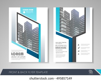 Front and back page annual report brochure flyer design vector template. Leaflet cover presentation abstract background for business, magazines, posters, booklets, banners. Layout in A4 size.
