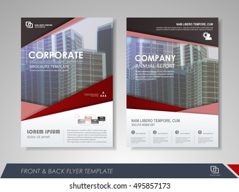 Front and back page annual report brochure flyer design vector template. Leaflet cover presentation abstract background for business, magazines, posters, booklets, banners. Layout in A4 size.
