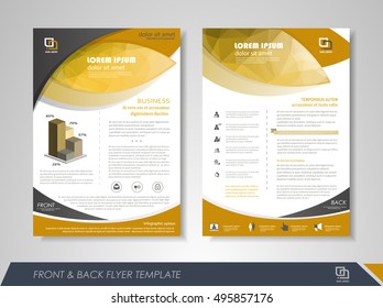 Front and back page annual report brochure flyer design vector template. Leaflet cover presentation abstract background for business, magazines, posters, booklets, banners. Layout in A4 size.