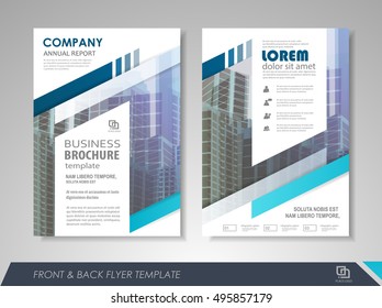 Front and back page annual report brochure flyer design vector template. Leaflet cover presentation abstract background for business, magazines, posters, booklets, banners. Layout in A4 size.