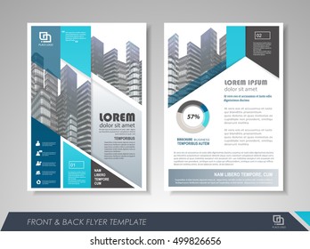 Front and back page annual report brochure flyer design vector template. Leaflet cover presentation abstract background for business, magazines, posters, booklets, banners. Layout in A4 size.