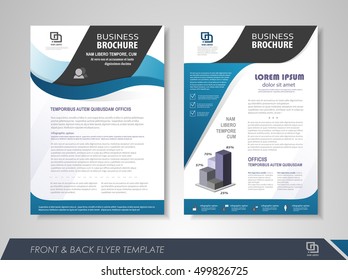 Front and back page annual report brochure flyer design vector template. Leaflet cover presentation abstract background for business, magazines, posters, booklets, banners. Layout in A4 size.