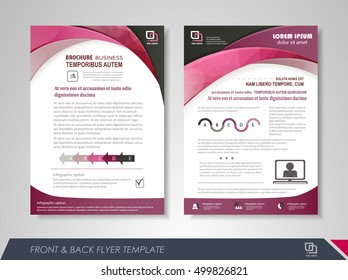 Front and back page annual report brochure flyer design vector template. Leaflet cover presentation abstract background for business, magazines, posters, booklets, banners. Layout in A4 size.