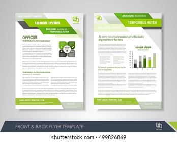 Front and back page annual report brochure flyer design vector template. Leaflet cover presentation abstract background for business, magazines, posters, booklets, banners. Layout in A4 size.