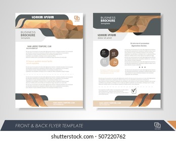 Front and back page annual report brochure flyer design vector template. Leaflet cover presentation abstract background for business, magazines, posters, booklets, banners. Layout in A4 size.