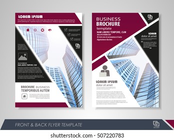 Front and back page annual report brochure flyer design vector template. Leaflet cover presentation abstract background for business, magazines, posters, booklets, banners. Layout in A4 size.