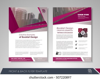 Front and back page annual report brochure flyer design vector template. Leaflet cover presentation abstract background for business, magazines, posters, booklets, banners. Layout in A4 size.