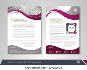 Front and back page annual report brochure flyer design vector template. Leaflet cover presentation abstract background for business, magazines, posters, booklets, banners. Layout in A4 size.