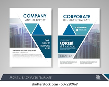 Front and back page annual report brochure flyer design vector template. Leaflet cover presentation abstract background for business, magazines, posters, booklets, banners. Layout in A4 size.