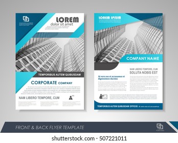 Modelo de vetor de design de folheto de relatório anual de primeira e última página. Folheto de apresentação de fundo abstrato para negócios, revistas, cartazes, livretos, banners. Layout em tamanho A4.