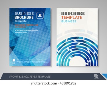 Front and back page brochure template. Flyer design, leaflet cover for business  presentations, magazine covers, posters, booklets, banners.