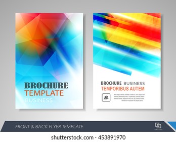 Front and back page brochure template. Flyer design, leaflet cover for business  presentations, magazine covers, posters, booklets, banners.