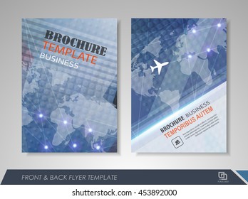 Front and back page brochure template. Flyer design, leaflet cover for business  presentations, magazine covers, posters, booklets, banners.