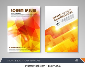 Front and back page brochure template. Flyer design, leaflet cover for business  presentations, magazine covers, posters, booklets, banners.