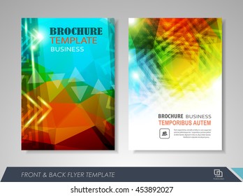 Front and back page brochure template. Flyer design, leaflet cover for business  presentations, magazine covers, posters, booklets, banners.