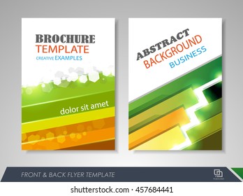 Front and back page brochure template. Flyer design, leaflet cover for business  presentations, magazine covers, posters, booklets, banners.