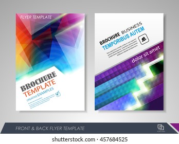 Front and back page brochure template. Flyer design, leaflet cover for business  presentations, magazine covers, posters, booklets, banners.