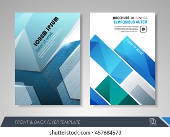 Front and back page brochure template. Flyer design, leaflet cover for business  presentations, magazine covers, posters, booklets, banners.