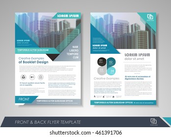 Front and back page brochure template. Flyer design, leaflet cover for business  presentations, magazine covers, posters, booklets, banners.