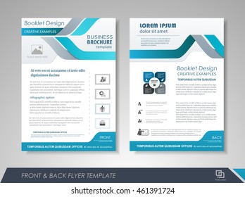 Front and back page brochure template. Flyer design, leaflet cover for business  presentations, magazine covers, posters, booklets, banners.