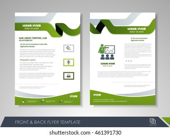 Front and back page brochure template. Flyer design, leaflet cover for business  presentations, magazine covers, posters, booklets, banners.