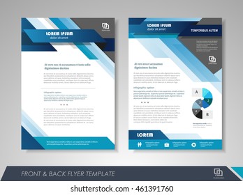 Front and back page brochure template. Flyer design, leaflet cover for business  presentations, magazine covers, posters, booklets, banners.