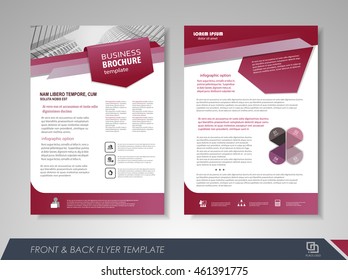 Front and back page brochure template. Flyer design, leaflet cover for business  presentations, magazine covers, posters, booklets, banners.