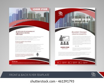 Front and back page brochure template. Flyer design, leaflet cover for business  presentations, magazine covers, posters, booklets, banners.