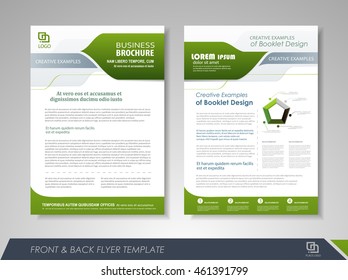 Front and back page brochure template. Flyer design, leaflet cover for business  presentations, magazine covers, posters, booklets, banners.