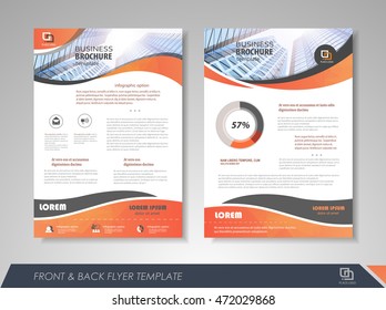 Front and back page brochure template. Flyer design, leaflet cover for business  presentations, magazine covers, posters, booklets, banners.